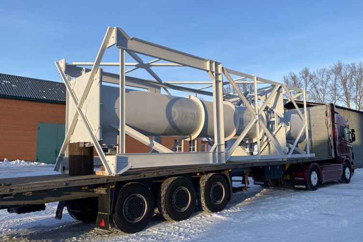 Отгружена самонесущая дымовая труба D 1200 мм, H 30 м 1 samonesushchaya dymovaya truba d1200 h30 sibkotlomash 2